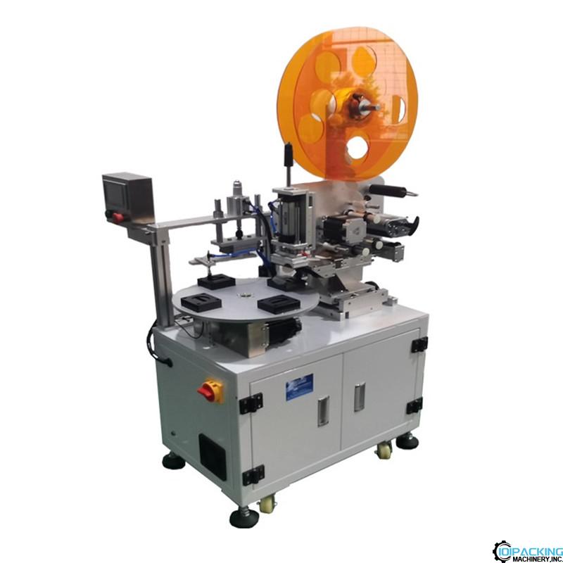 Semi automatic turntable rotary top pressing labeling machine