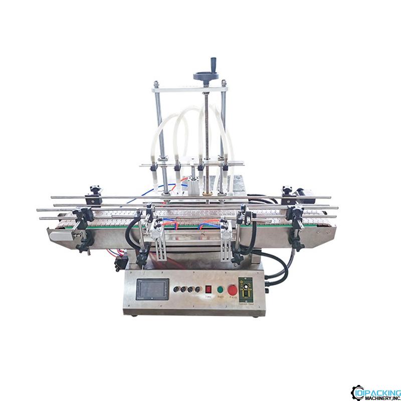 Desktop automatic 4 heads bottle liquid filling machine