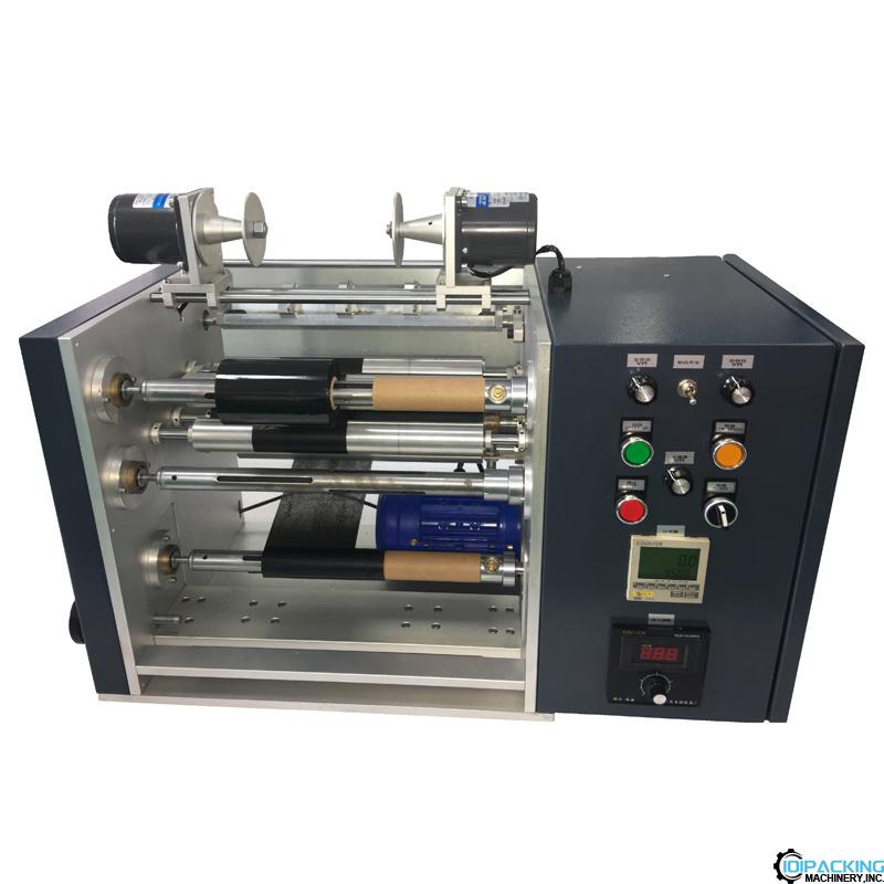 Automatic tabletop ribbon film roll to roll slitting producing machine