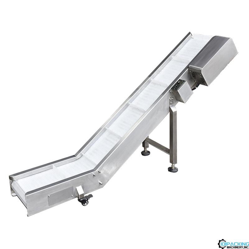 Incline type bag pouch collection belt feeding conveyor