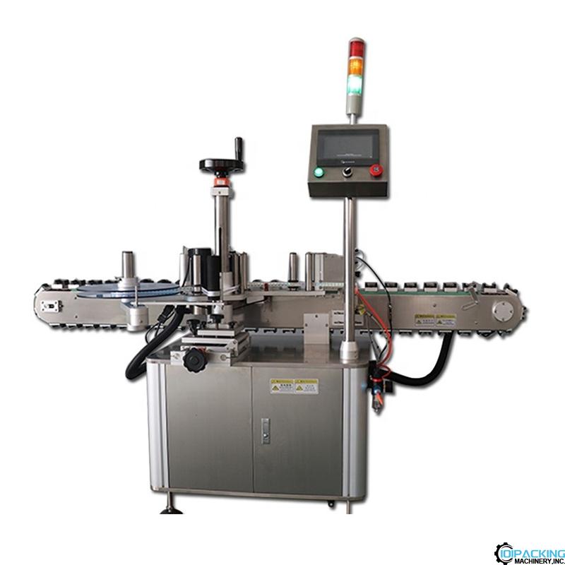 Automatic horizontal lipstick tube bottom end labeling machine