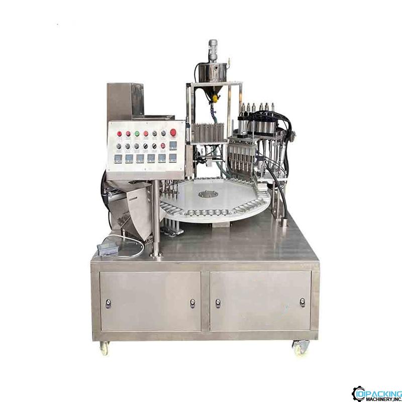 Semi automatic honey spoon 6 heads filling sealing machine