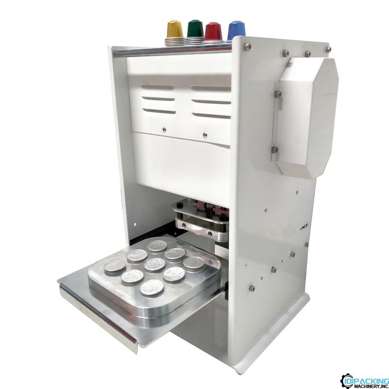 Semi automatic desktop coffee capsule sealing machine