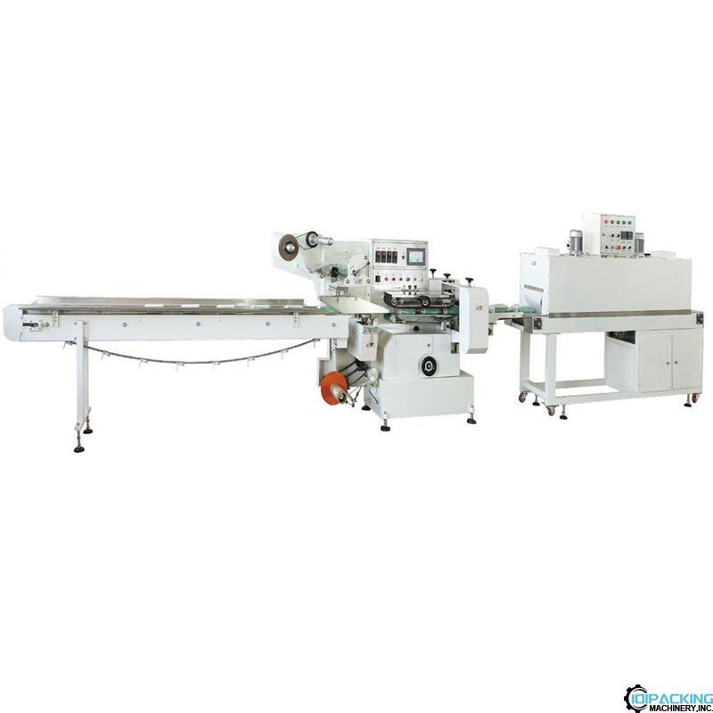 Automatic flow type bag shrinking sealing machine