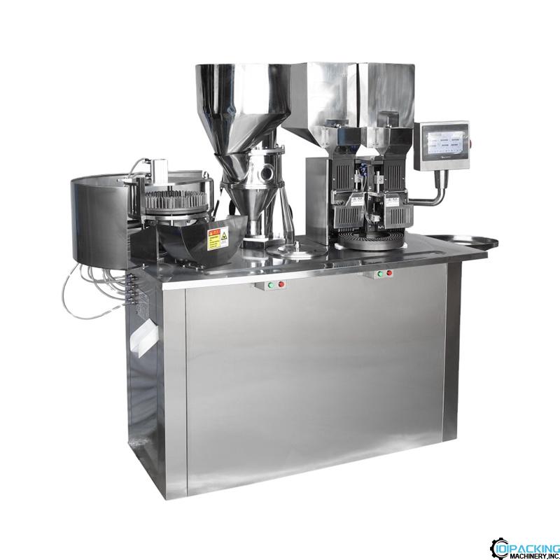 Semi automatic double station liquid capsule filling machine