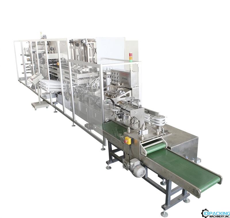 Automatic cosmetic face mask producing packaging line