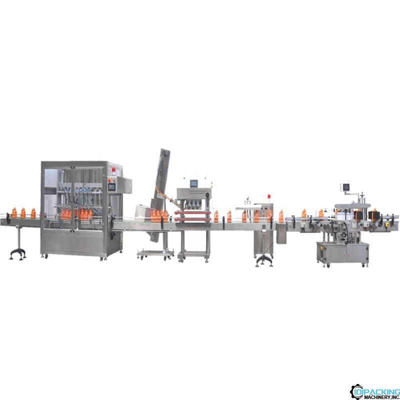 Automatic lubricate oil bucket bottle filling capping labeling machine