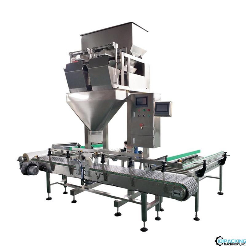 Automatic 2 linear weighing heads 5KG 20KG carton box filling machine