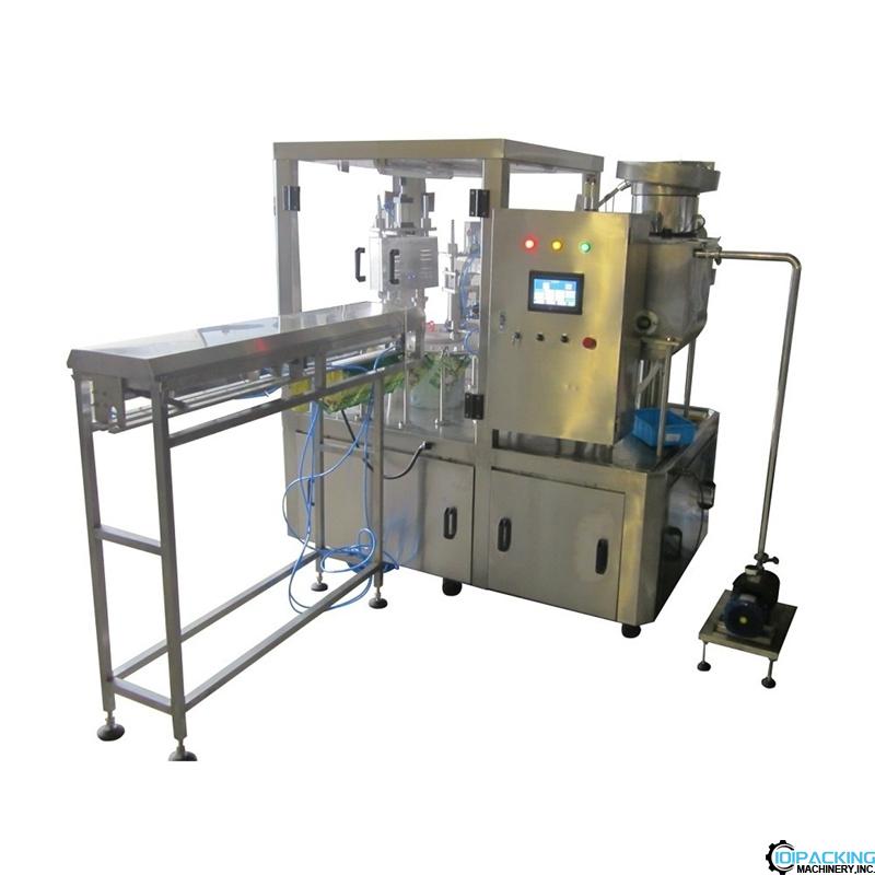 Automatic 2 nozzles rotary given bag filling capping machine