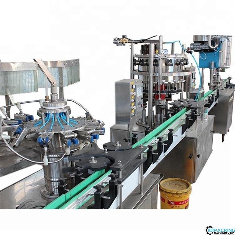 Automatic 3 in 1 wine bottle washing filling sealing packing line