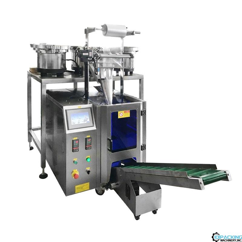 Automatic 3 vibrating bowls hardware bag packing machine