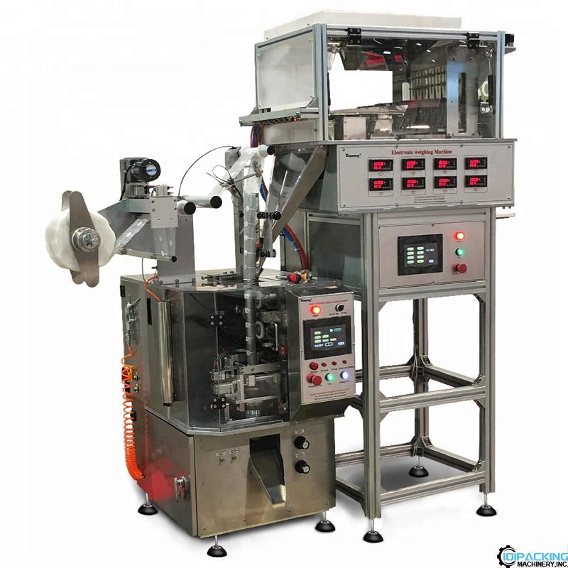 Automatic 8 heads racking weighing mixed tea pryamid bag packing machine