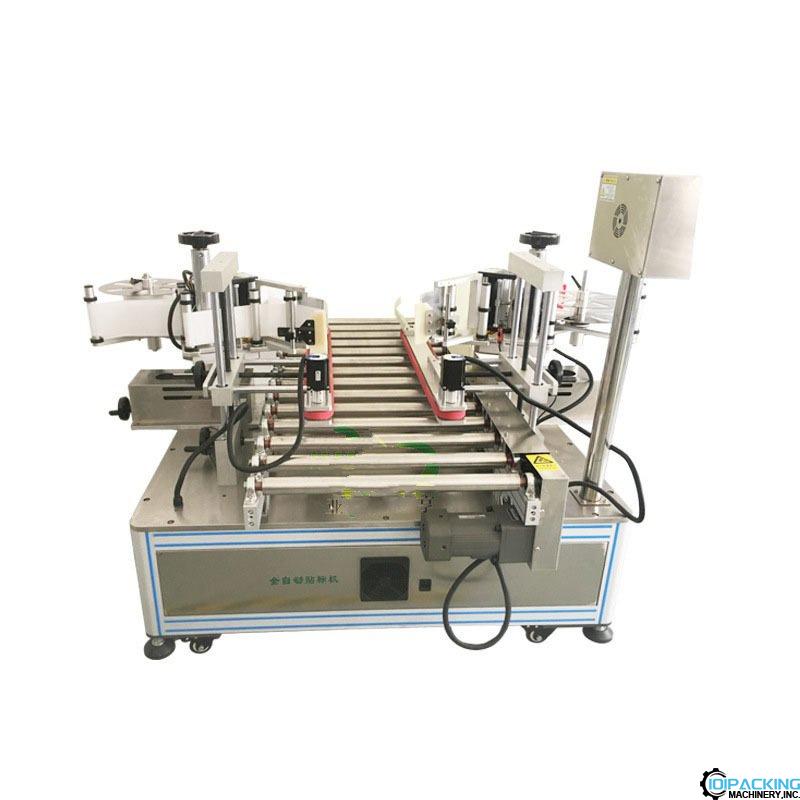 Automatic box double flat sides left right side labeling machine