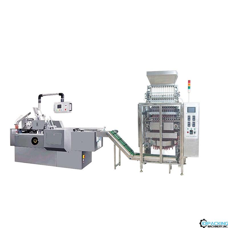 Automatic multilanes bag packaging machine with cartoning machine