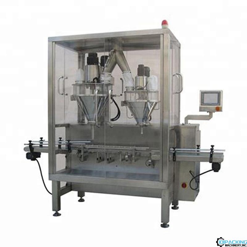 Automatic double heads powder can tin high accuracy filling machine