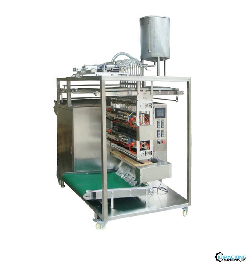 Automatic 6 lanes vertical 4 side seal shapoo bag pouch packaging machine