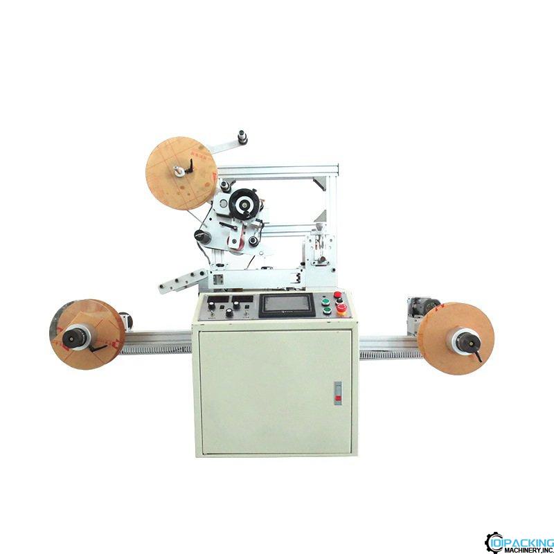 Automatic label roll to roll winding labeling machine