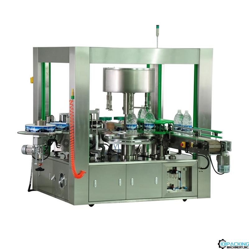 Automatic water round bottle OPP film hot melt glue rotary labeling machine