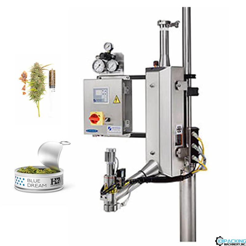 Automatic liquid nitrogen gas herb can tin jar filling machine