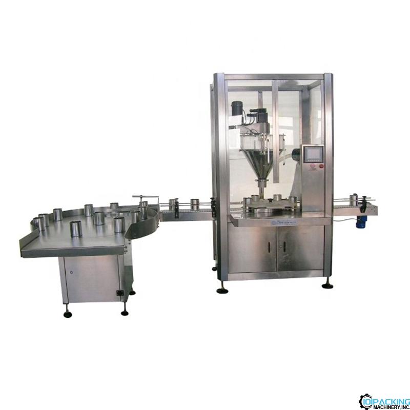 Automatic powder can tin single nozzle filling seaming machine