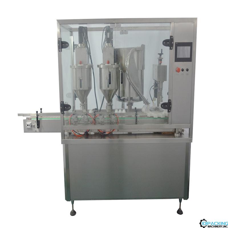 Automatic bottle jar 2 nozzles powder filling capping machine