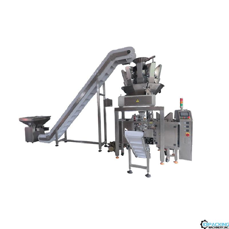 Automatic single station premade bag weighing heads packaging machine