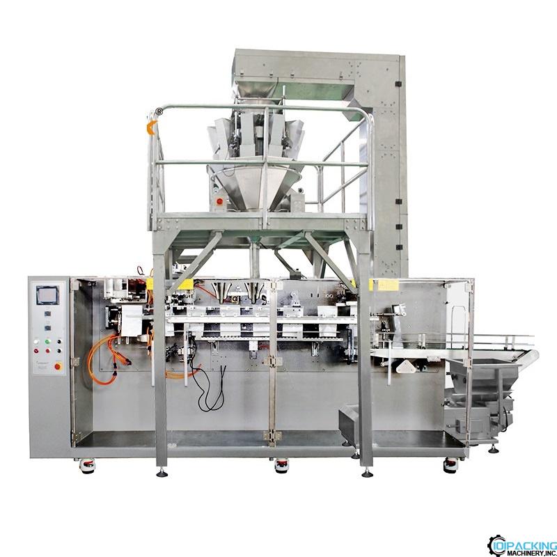 Automatic multi weighing heads doypack stand bag horizontal filling sealing machine