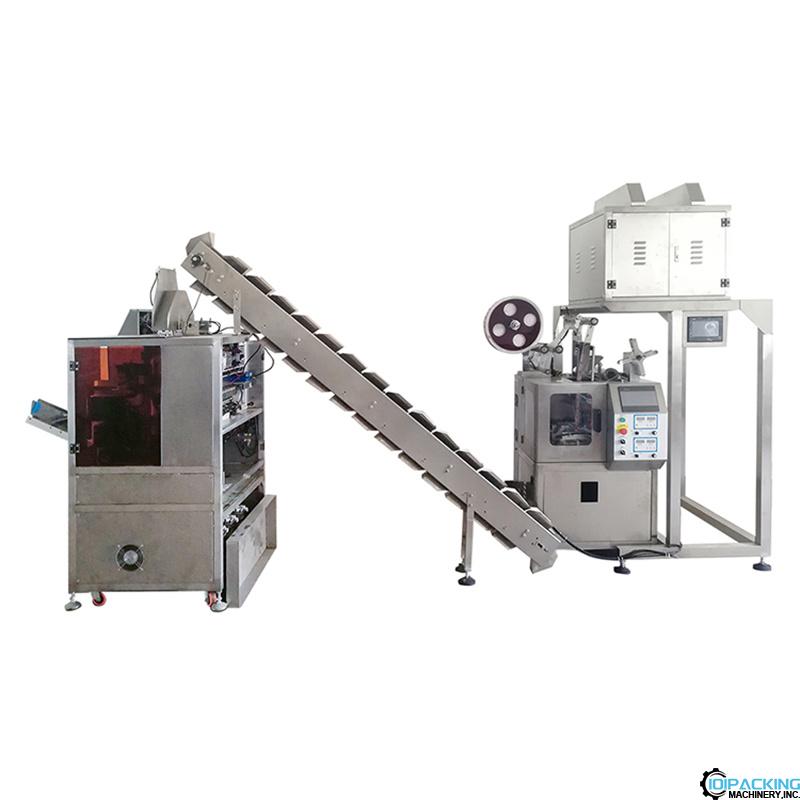 Automatic pyramid tea bag in plastic bag packaging machine