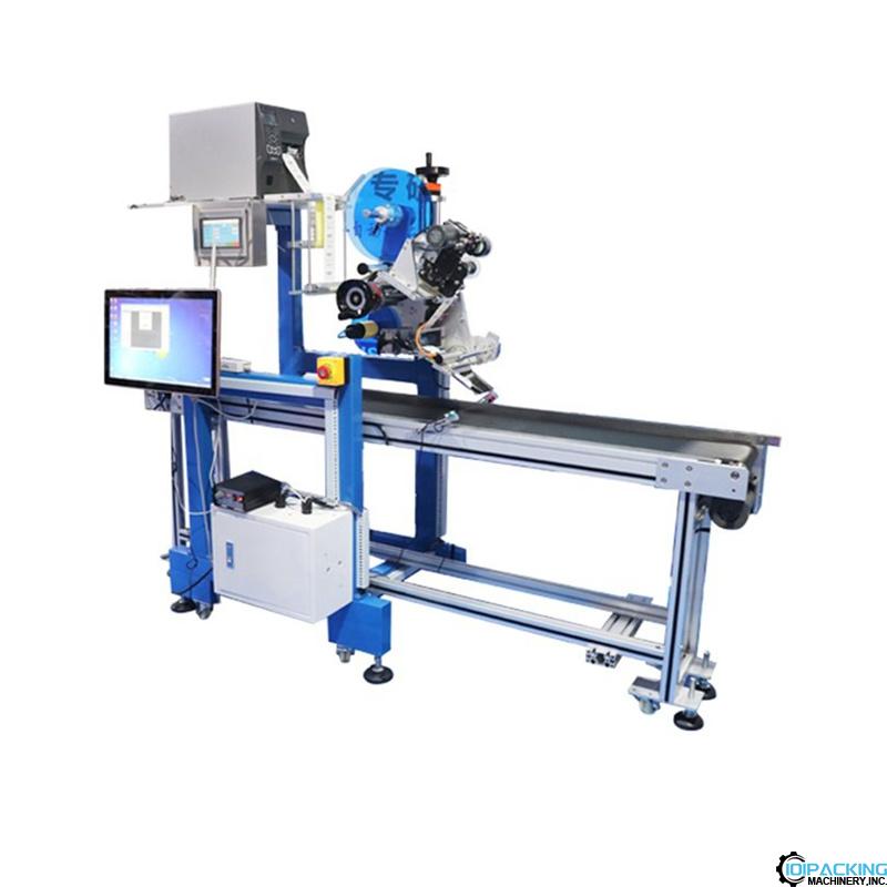 Automatic real time label printing top box labeling machine