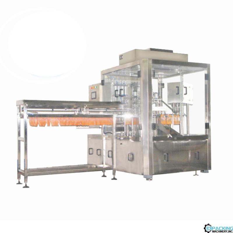 Automatic single head rotary premade bag pouch liquid packing machine