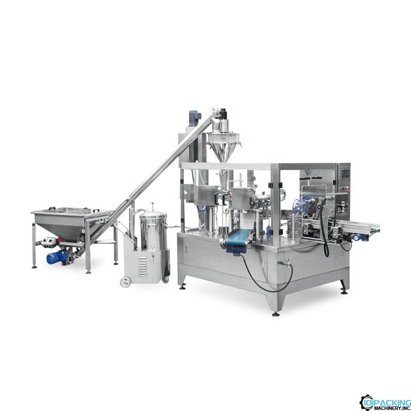 Automatic rotary stand premade bag powder filling packaging machine