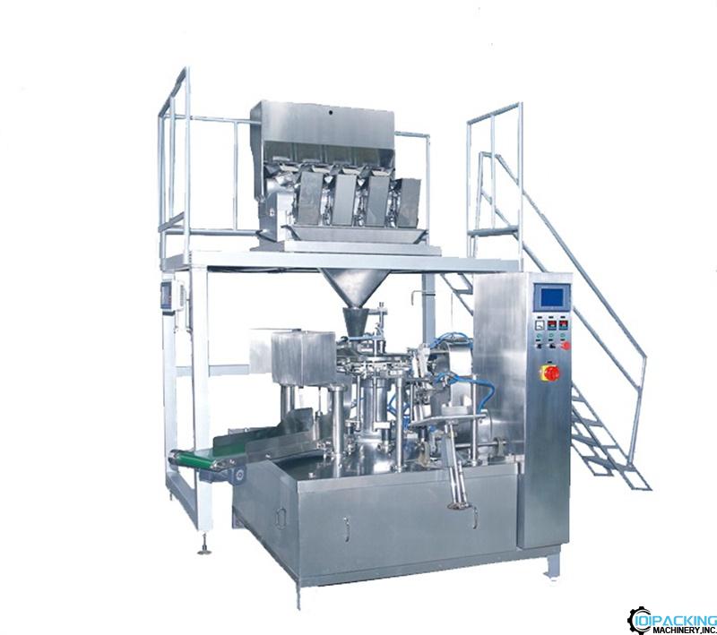 Automatic linear weighing heads filling premade bag filling sealing machine