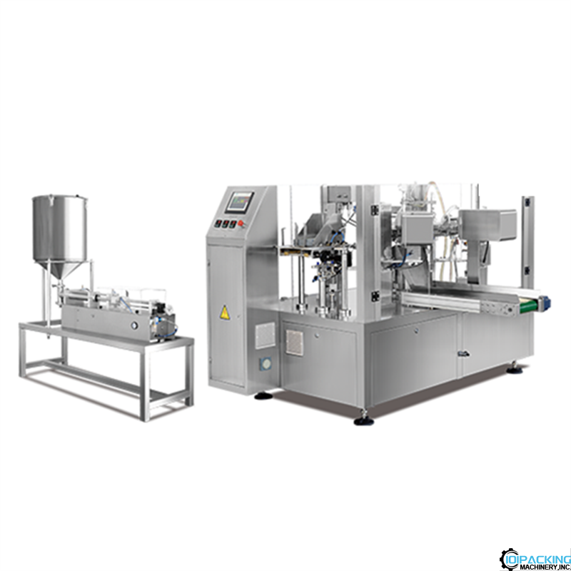 Automatic rotary premade given bag liquid cream filling sealing machine