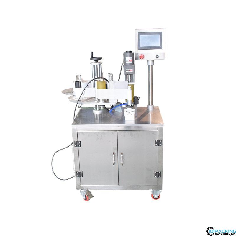 Semi automatic soft tube laminated tube labeling machine