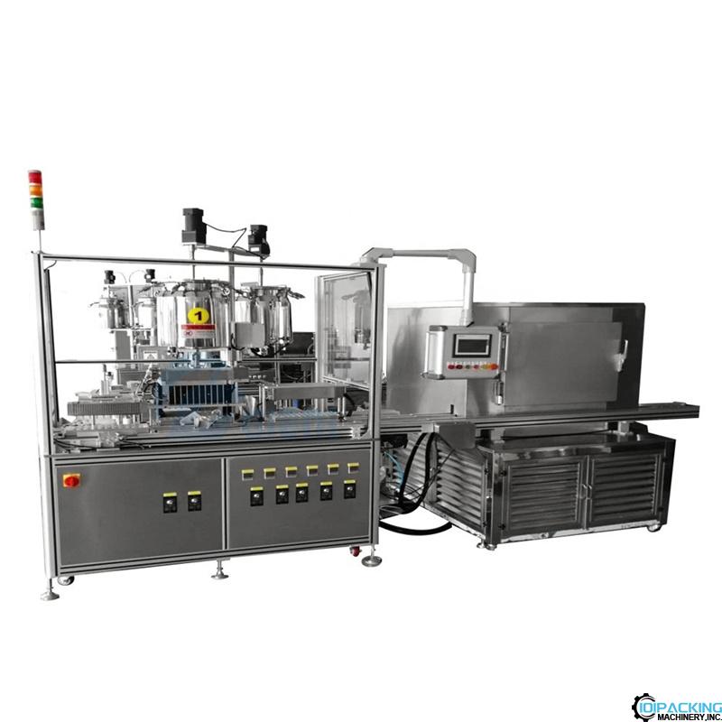 Semi automatic customized lipstick filling chilling producing line