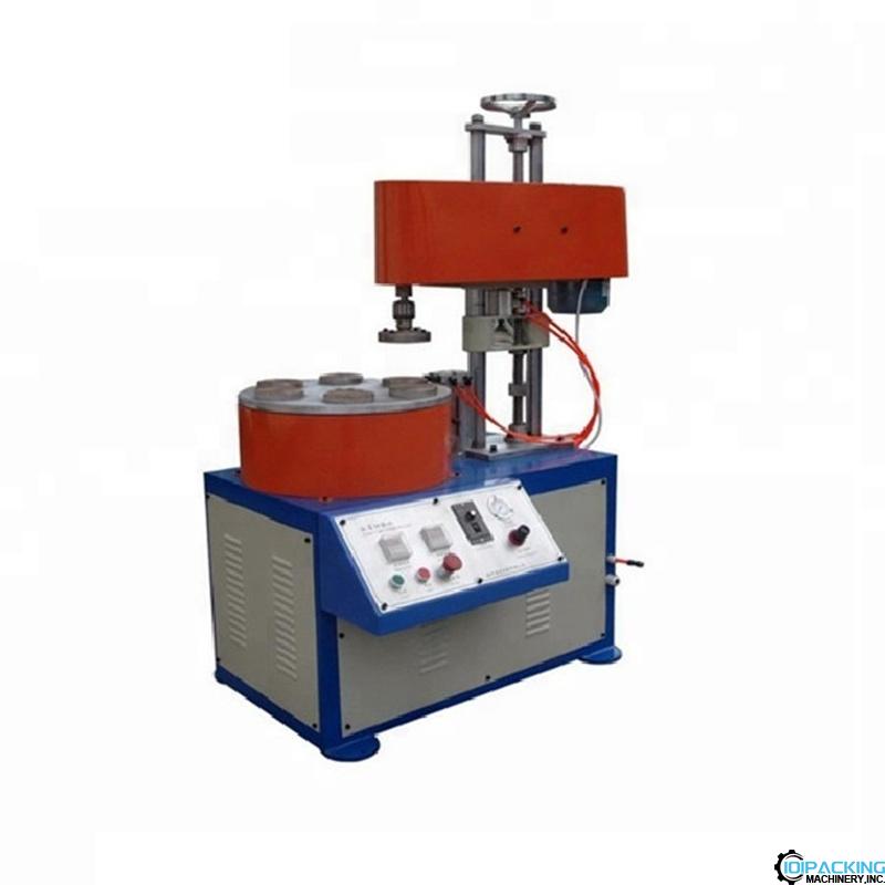 Semi automatic rotary turntable carton tube curl fold groving machine