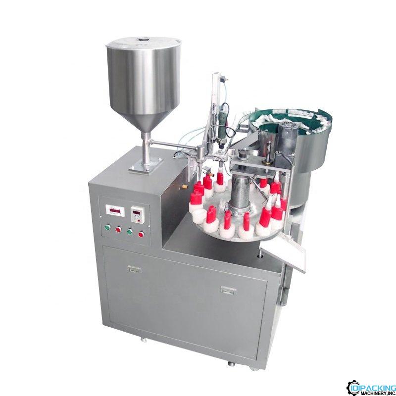 Semi automatic super glue liquid rotary bottle filling capping machine