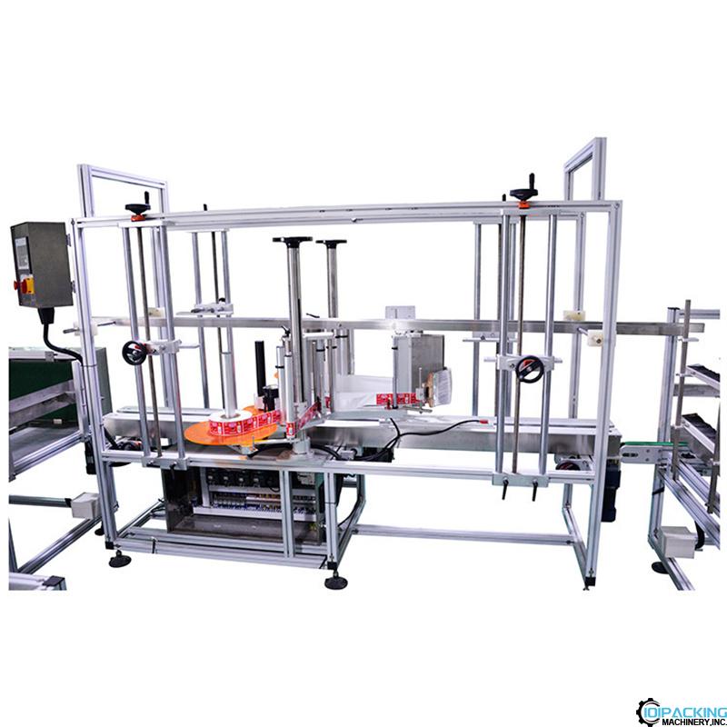 Semi automatic big carboard paging feeding vertical labeling machine