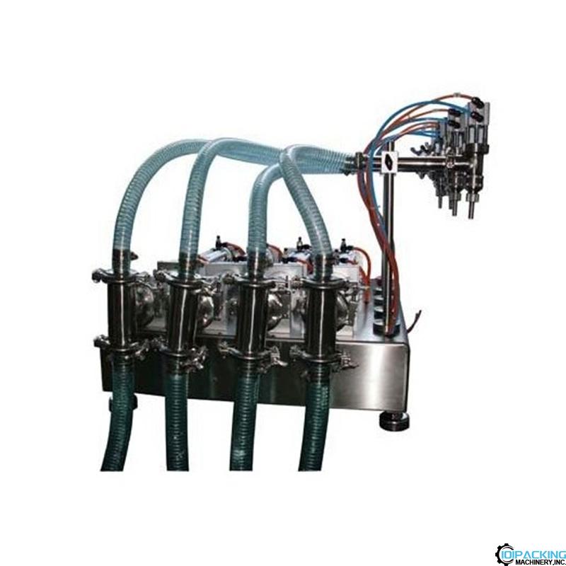 Semi automatic 4 heads piston type filling machine