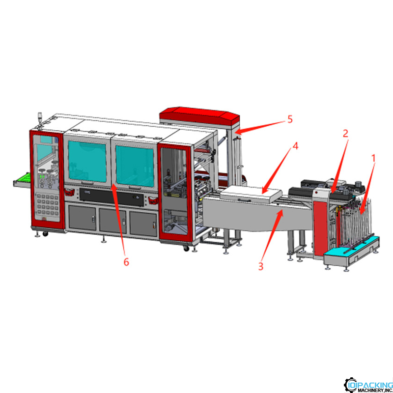 Automatic KF94 medical mask feeding 4 side seal bag packaging machine