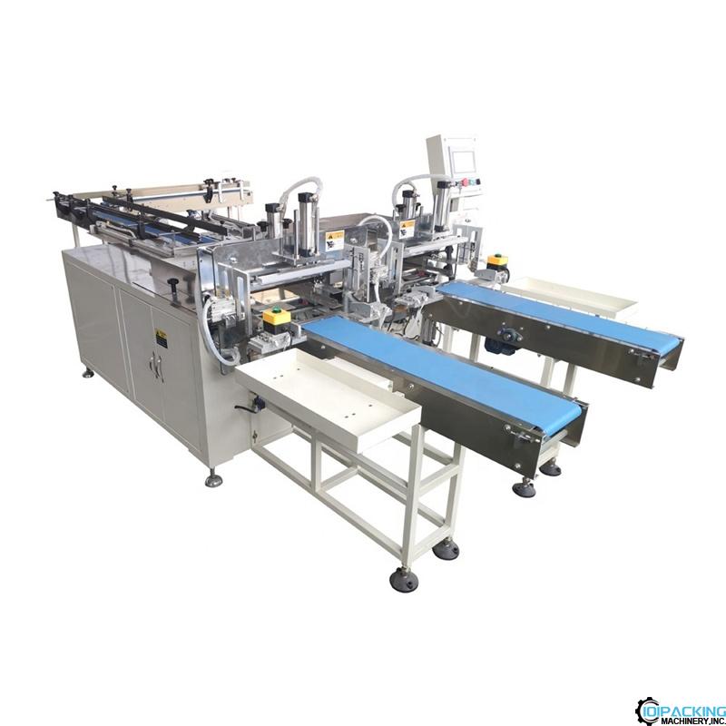 Automatic 2 rows tissue bag bundle inserting packing line