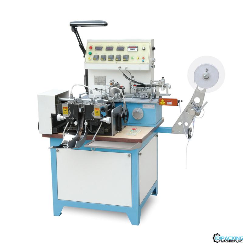 Automatic woven label tag cutting making machin