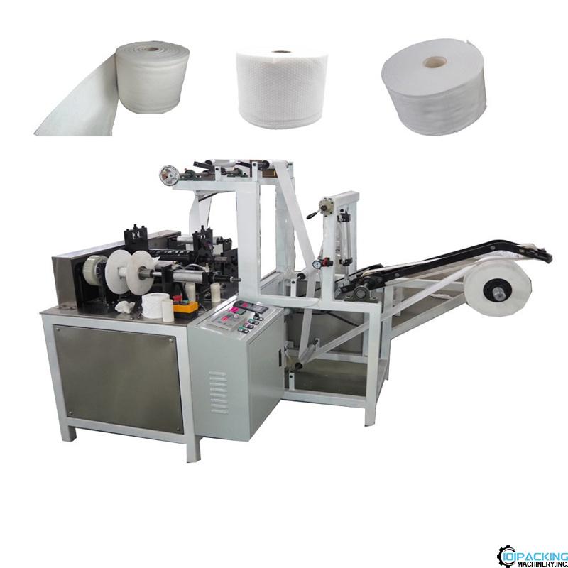 Semi automatic woven towel roll winding making machine