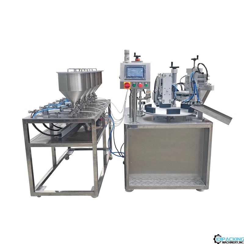 Semi automatic rotary 5 link tray tube syringe filling sealing machine