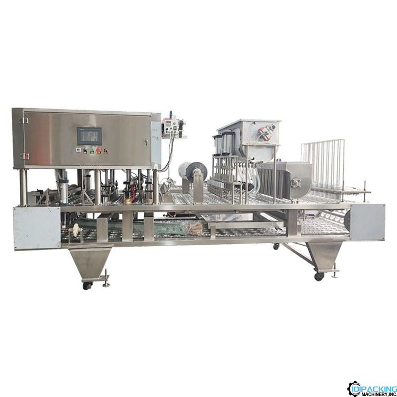 Automatic linear type big cup bowl filling sealing machine