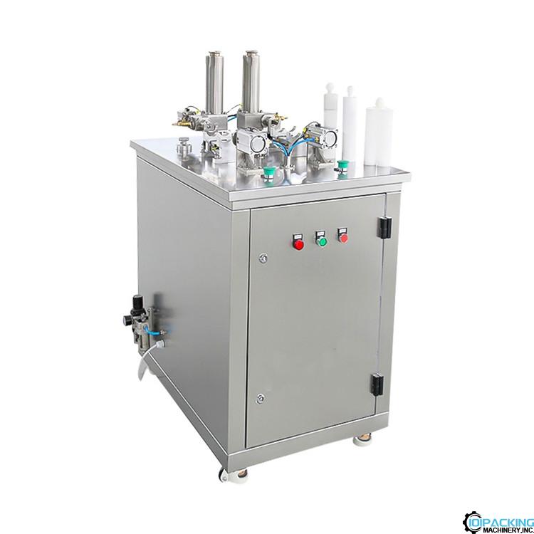 Semi automatic ceramic adhesive glue twins tube filling machine