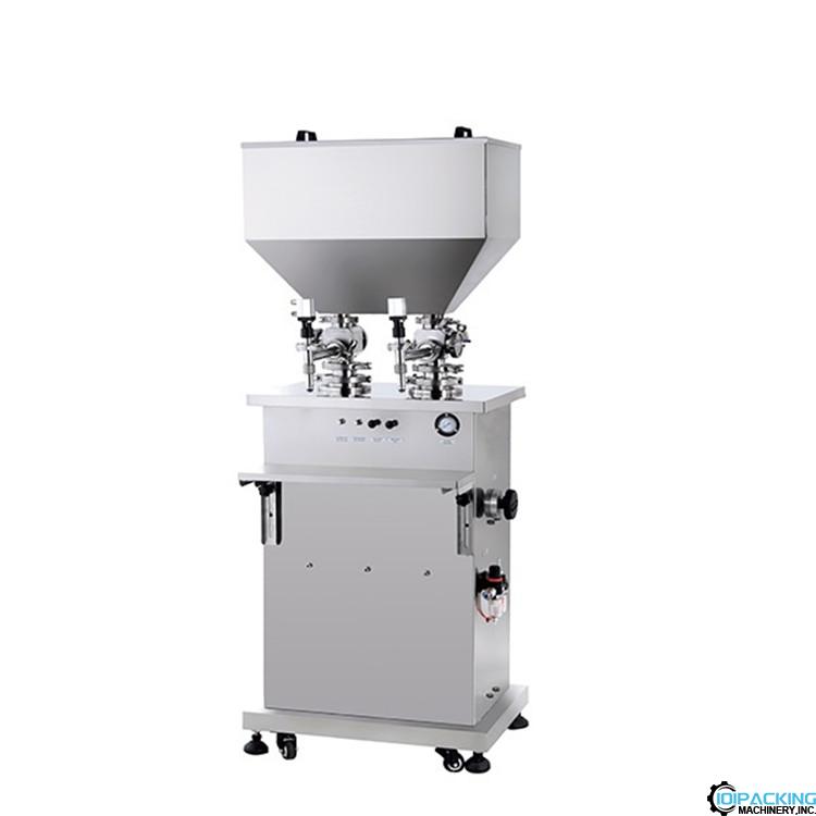 Semi automatic double heads vertical type hopper filling machine