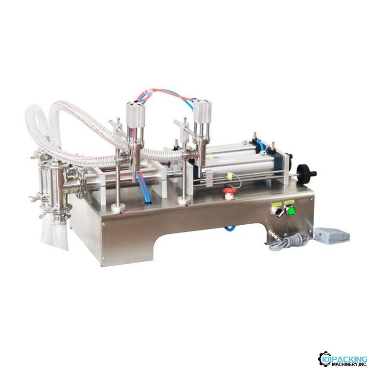 Semi automatic horizontal type double heads pneumatic piston filling machine