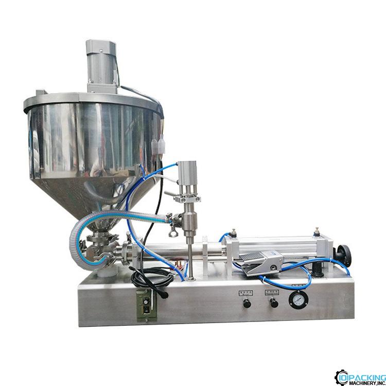 Semi automatic desktop single head filling machine with mixing hopper