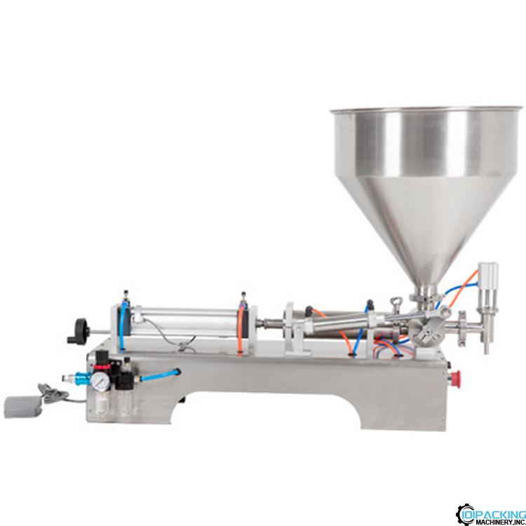 Semi autoamtic single nozzle piston type filling machine with hopper